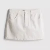 Cotton denim mini skirt