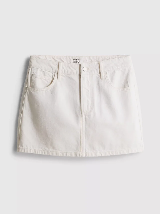 Cotton denim mini skirt