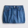 Cotton denim mini skirt