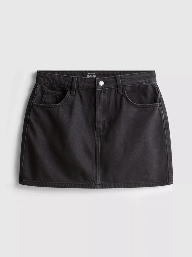 Cotton denim mini skirt