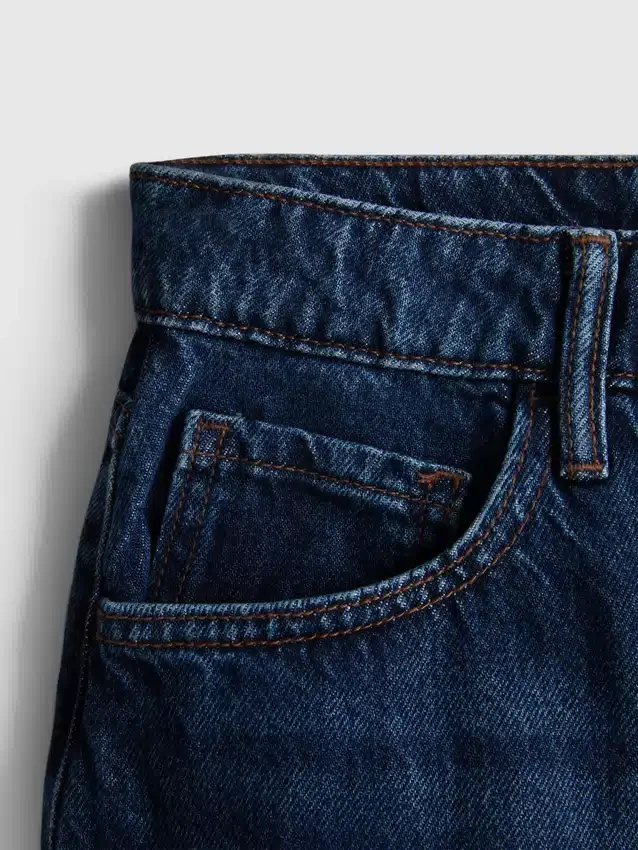 Cotton denim mini skirt