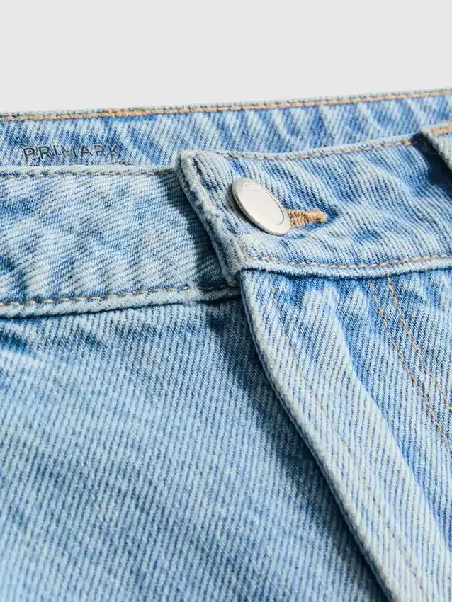 Cotton denim mini skirt