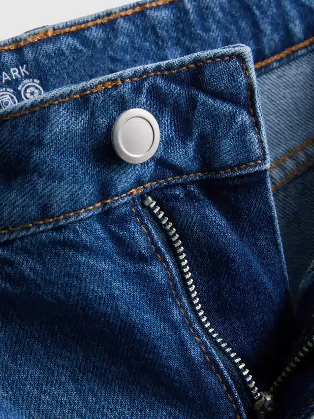 Cotton denim mini skirt
