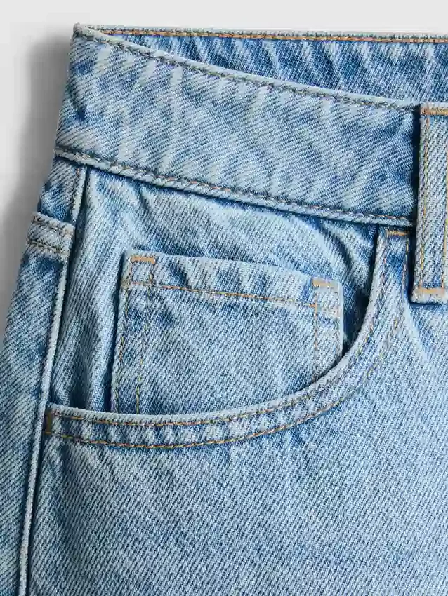 Cotton denim mini skirt