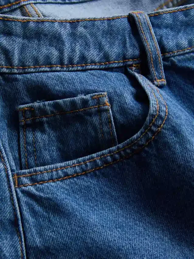 Cotton denim mini skirt
