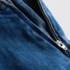 Cotton denim mini skort