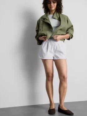 Cotton denim runner shorts