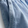 Cotton denim runner shorts