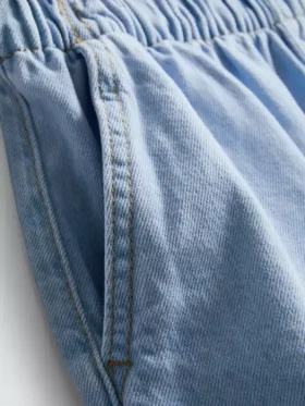 Cotton denim runner shorts