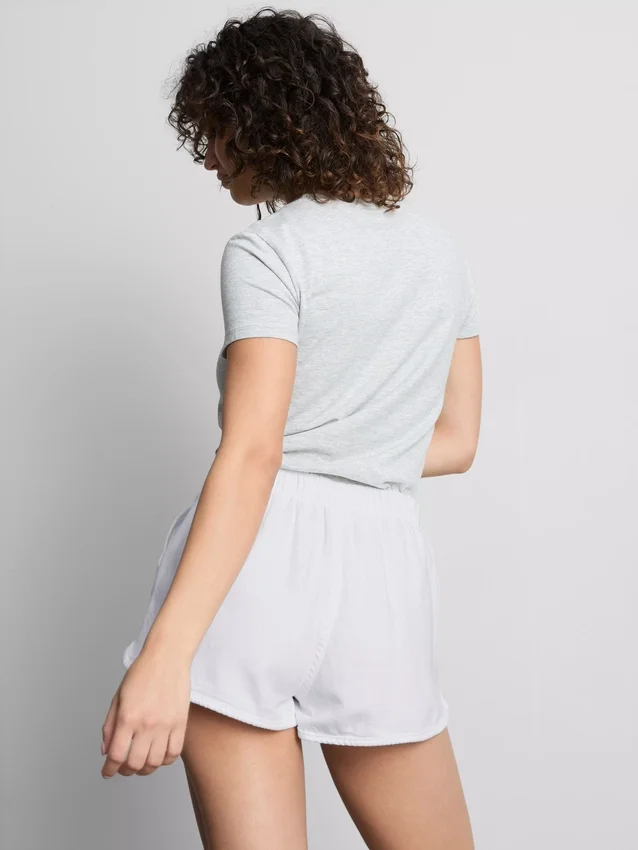 Cotton denim runner shorts