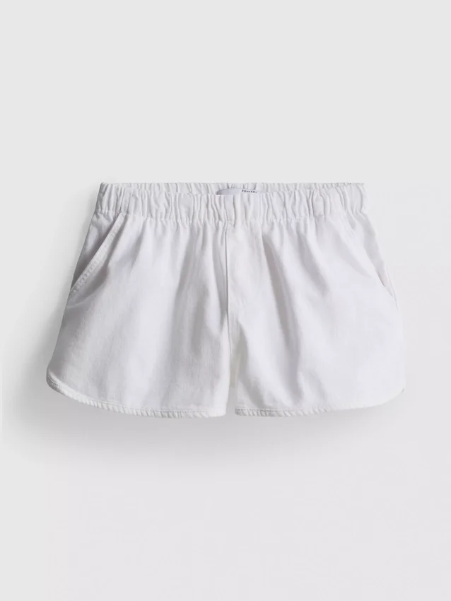 Cotton denim runner shorts