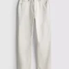 Cotton denim straight leg jeans