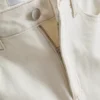 Cotton denim straight leg jeans