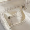 Cotton denim straight leg jeans