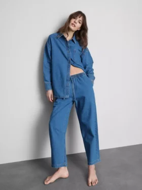 Cotton denim tapered jogger jeans
