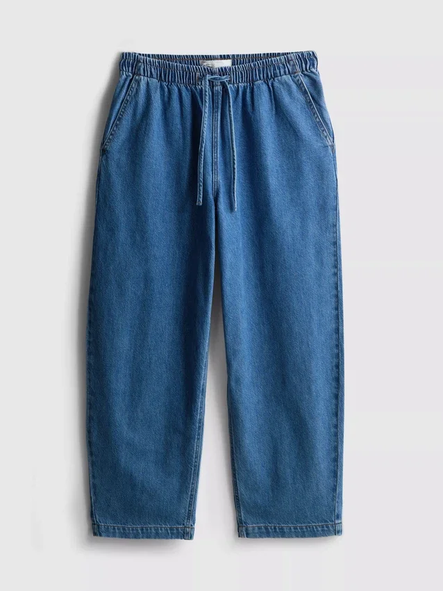 Cotton denim tapered jogger jeans