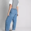 Cotton denim tapered straight leg jeans
