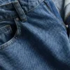 Cotton denim tapered straight leg jeans