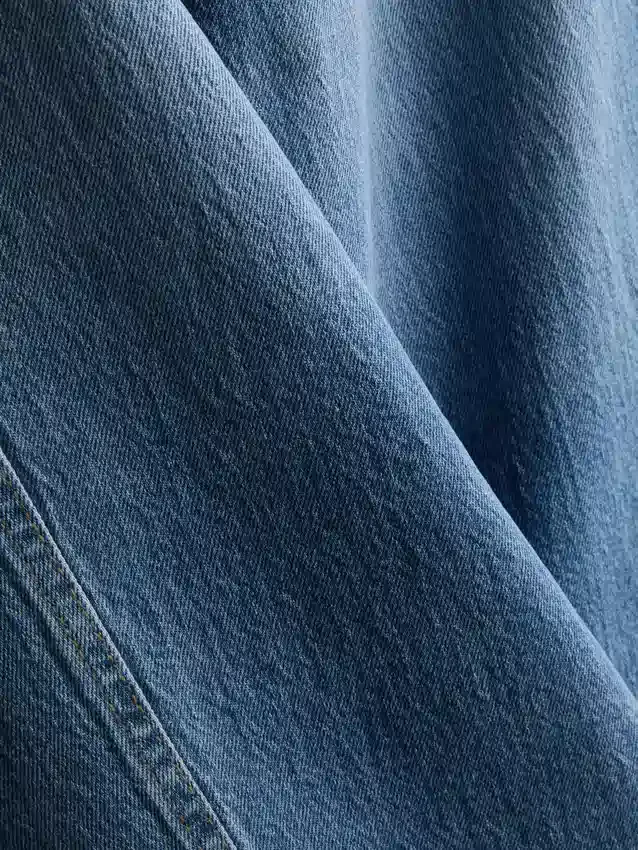 Cotton denim tapered straight leg jeans