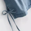 Cotton denim tie side tank top