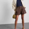 Cotton denim utility shorts