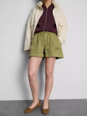 Cotton denim utility shorts