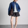 Cotton denim utility shorts