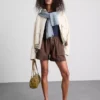 Cotton denim utility shorts