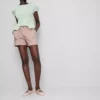 Cotton denim utility shorts