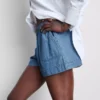 Cotton denim utility shorts