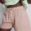 Cotton denim utility shorts