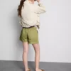 Cotton denim utility shorts