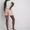 Cotton denim utility shorts