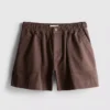 Cotton denim utility shorts