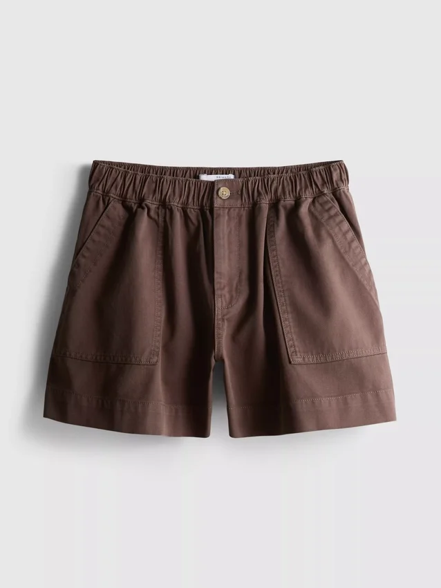 Cotton denim utility shorts
