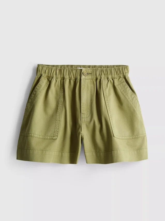 Cotton denim utility shorts