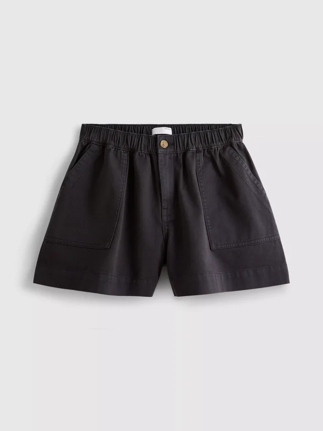 Cotton denim utility shorts