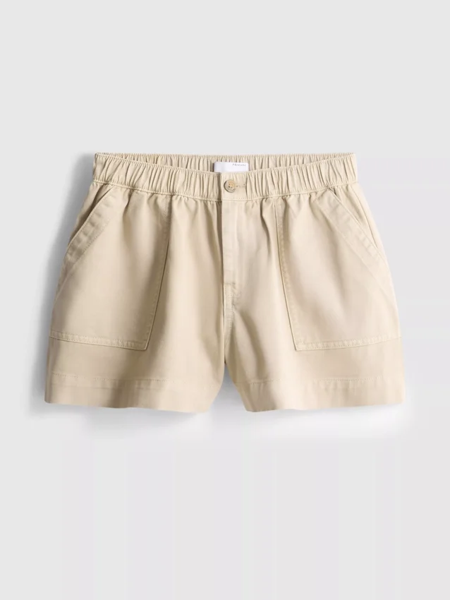 Cotton denim utility shorts