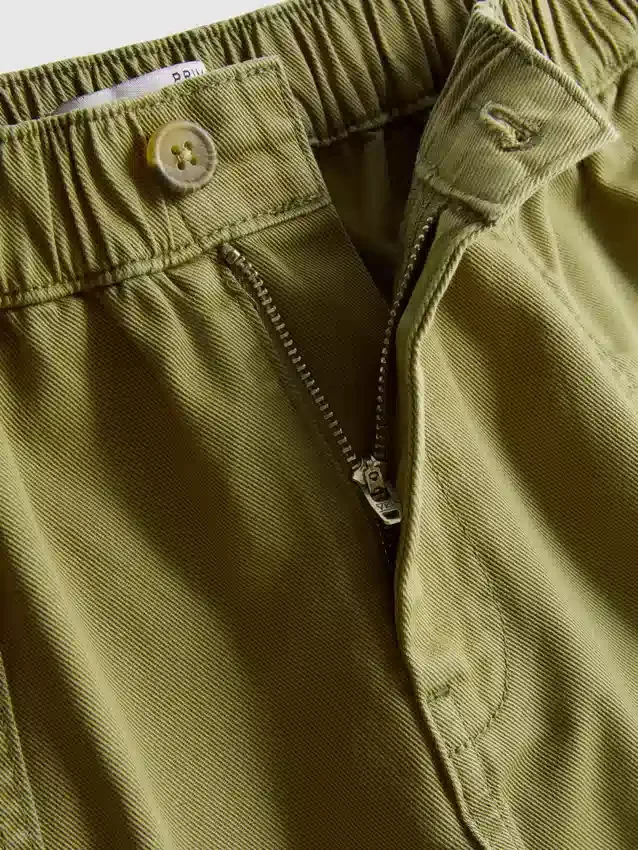 Cotton denim utility shorts
