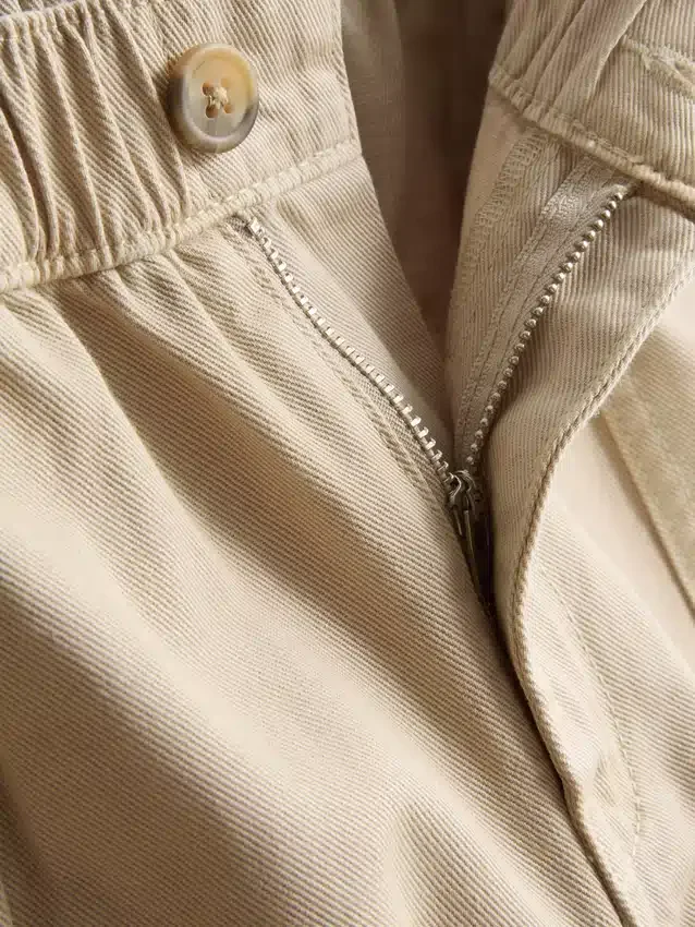 Cotton denim utility shorts