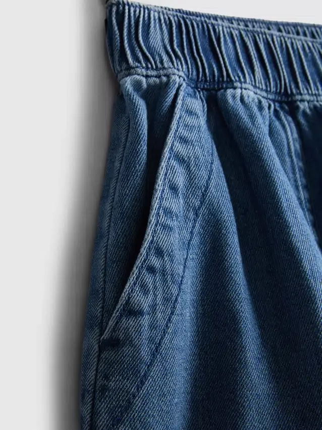 Cotton denim utility shorts