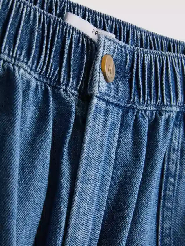 Cotton denim utility shorts