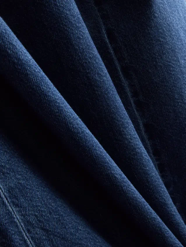 Cotton denim wide-leg tracksuit bottoms