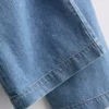 Cotton denim wide-leg tracksuit bottoms