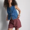 Cotton drawstring beaded casual shorts