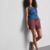 Cotton drawstring beaded casual shorts