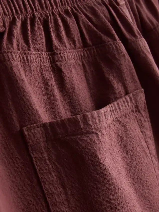 Cotton drawstring beaded casual shorts