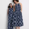 Cotton embroidered a-line midi skirt