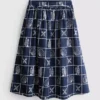 Cotton embroidered a-line midi skirt