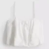Cotton embroidered cropped cami top